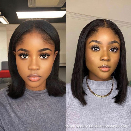 Factory Directly Provided Frontal Closure Wig Virgin Hair Wig Bob Wigs Brazilian For Black